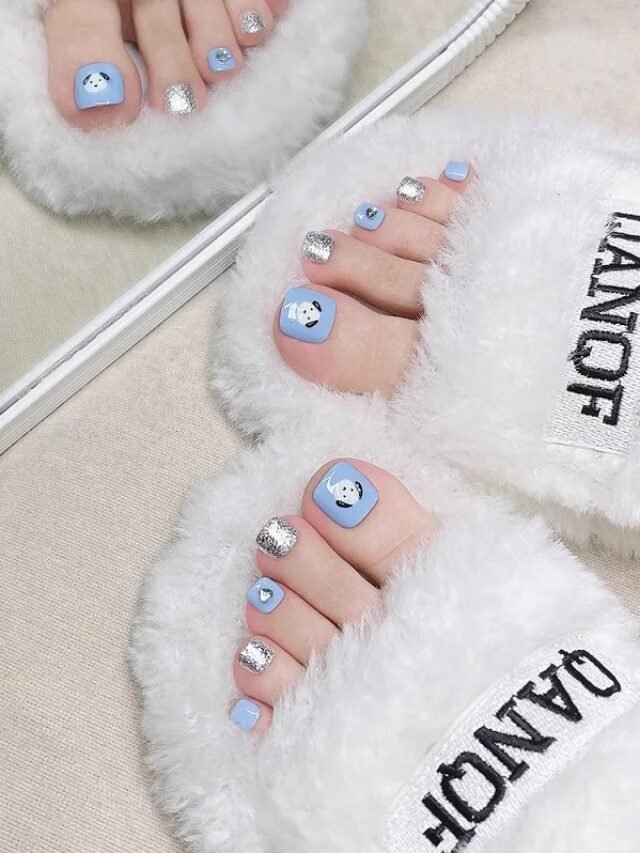 nail chân đơn giản bling