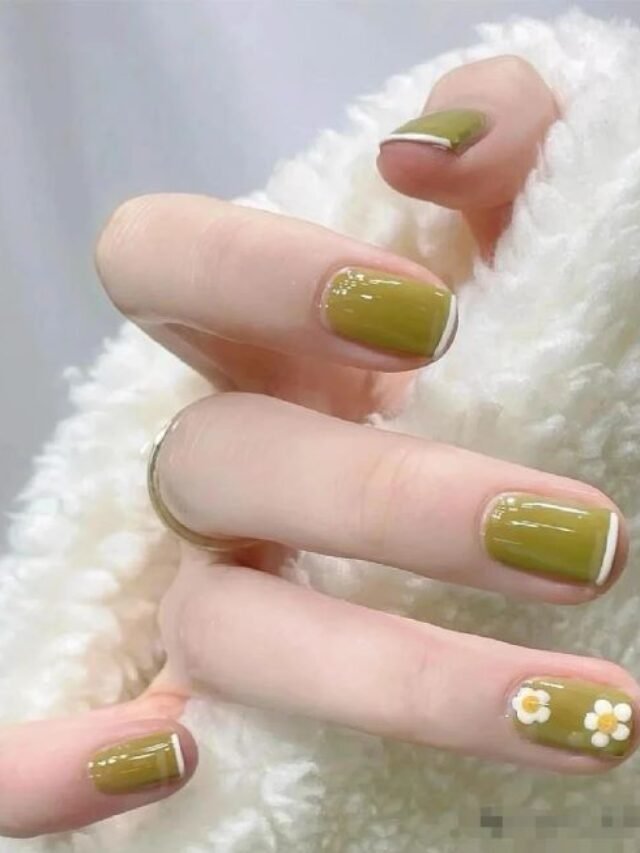 nail màu xanh lá 25