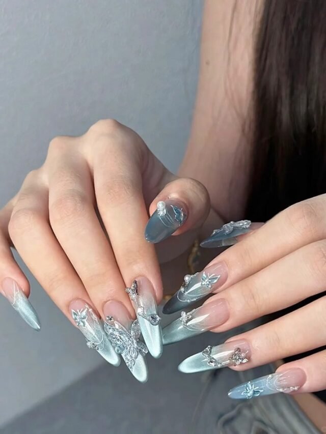 nail xanh dương 10