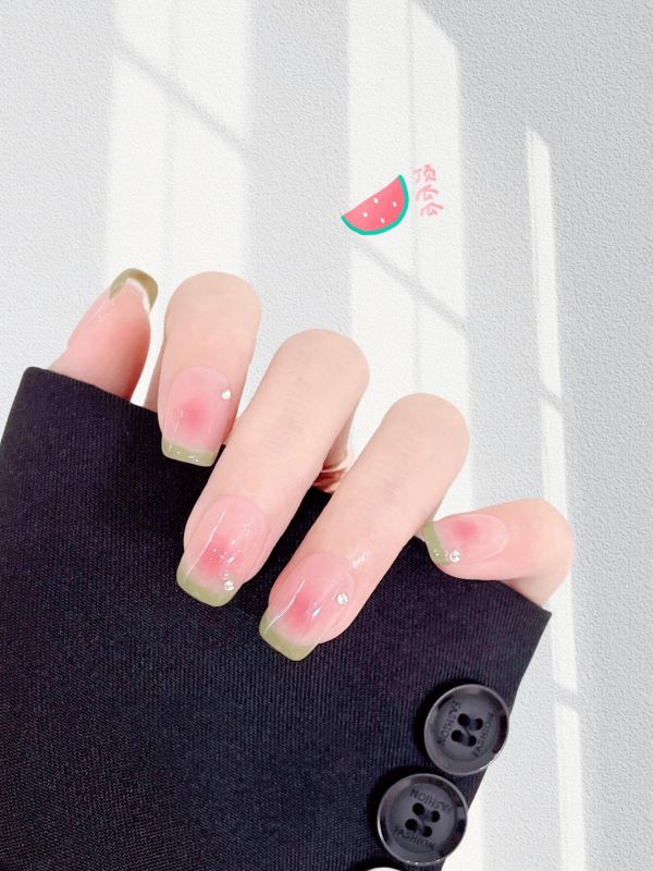 mẫu nail dưa hấu 20
