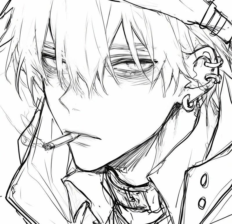 ảnh anime đen trắng 2
