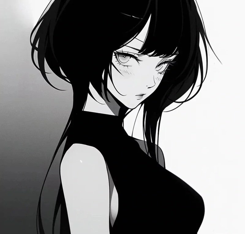 ảnh anime đen trắng 27