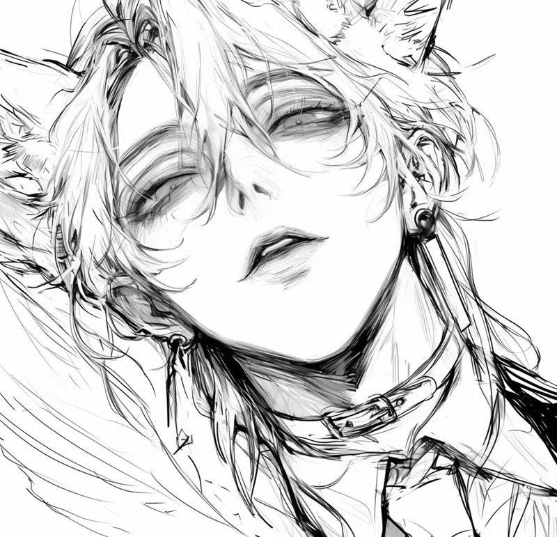 ảnh anime đen trắng 3
