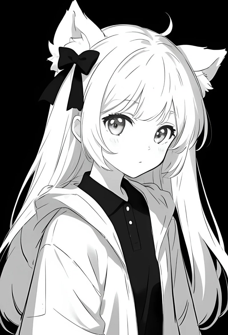 ảnh anime đen trắng 35