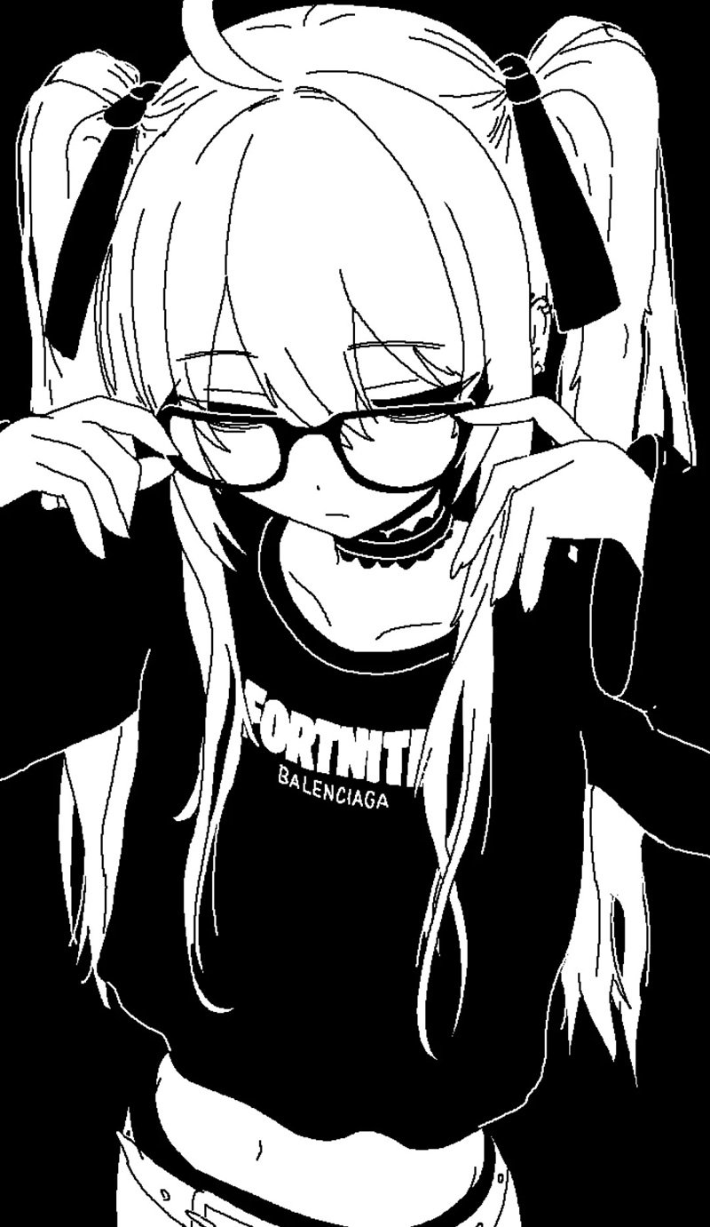 ảnh anime đen trắng 8