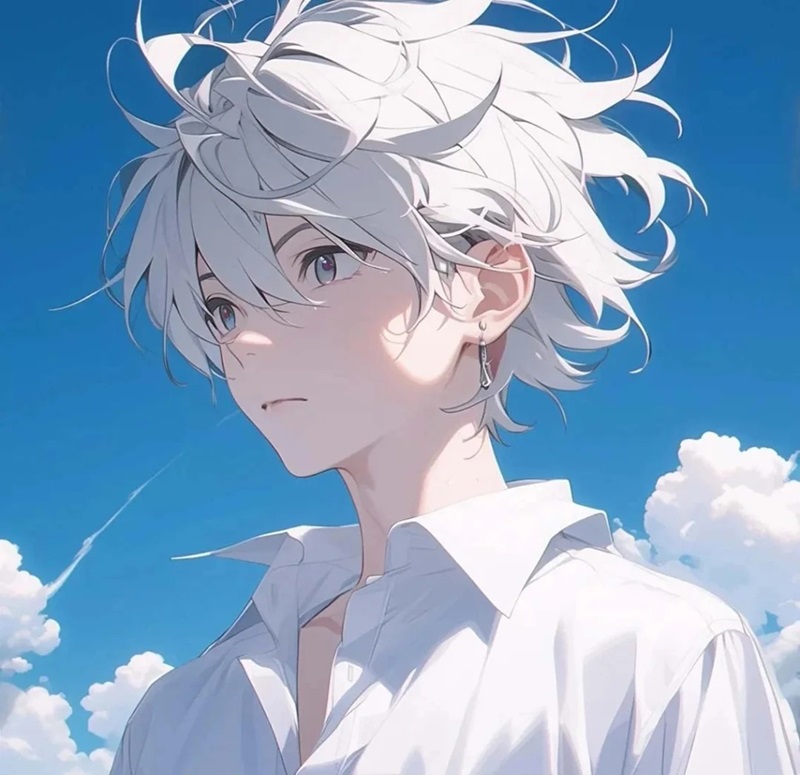 ảnh anime nam tóc trắng   10