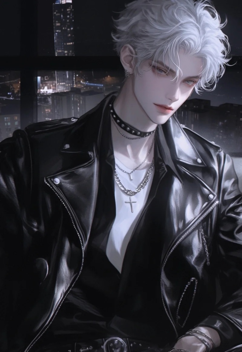 ảnh anime nam tóc trắng   19