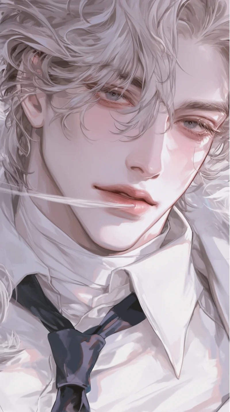 ảnh anime nam tóc trắng   23