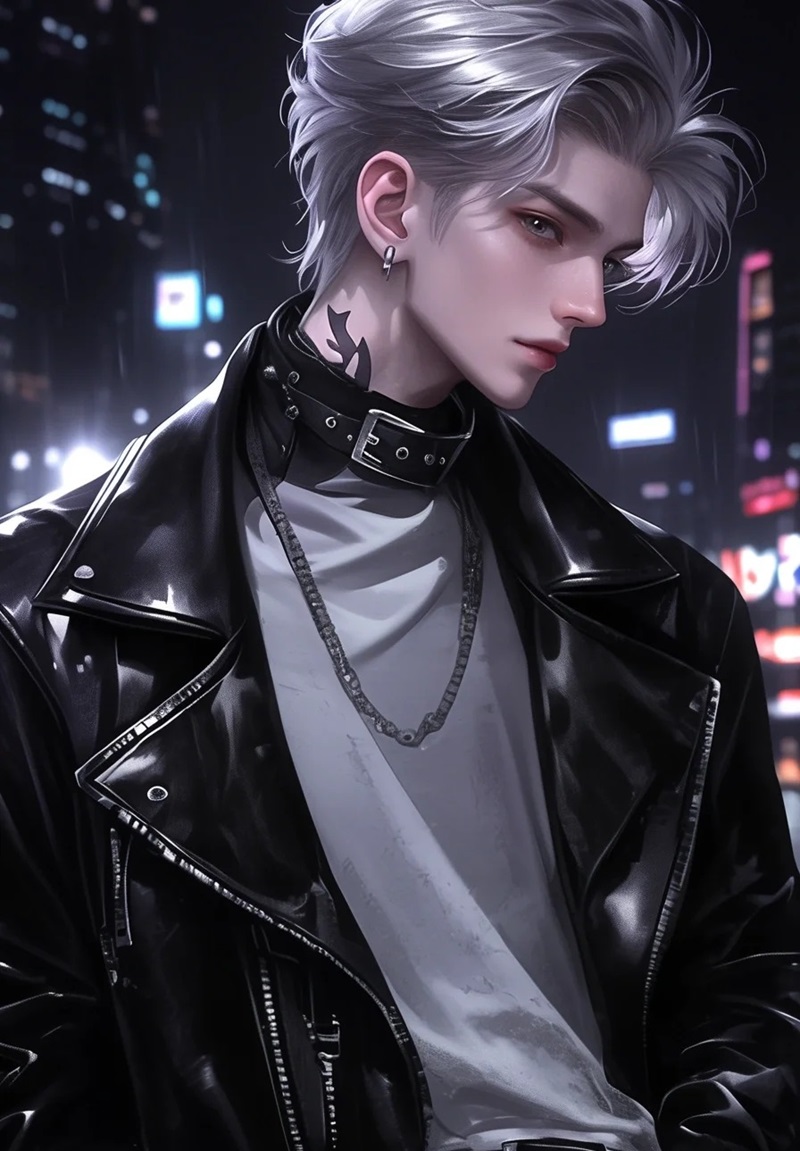 ảnh anime nam tóc trắng   30