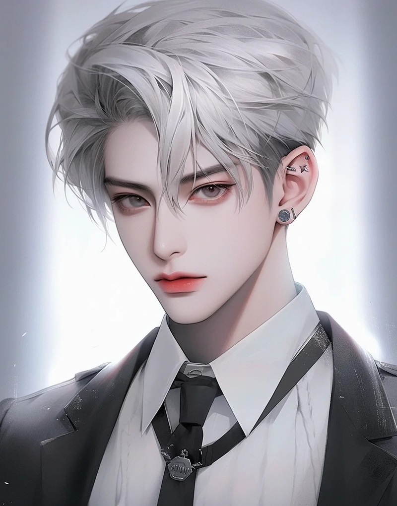 ảnh anime nam tóc trắng   34