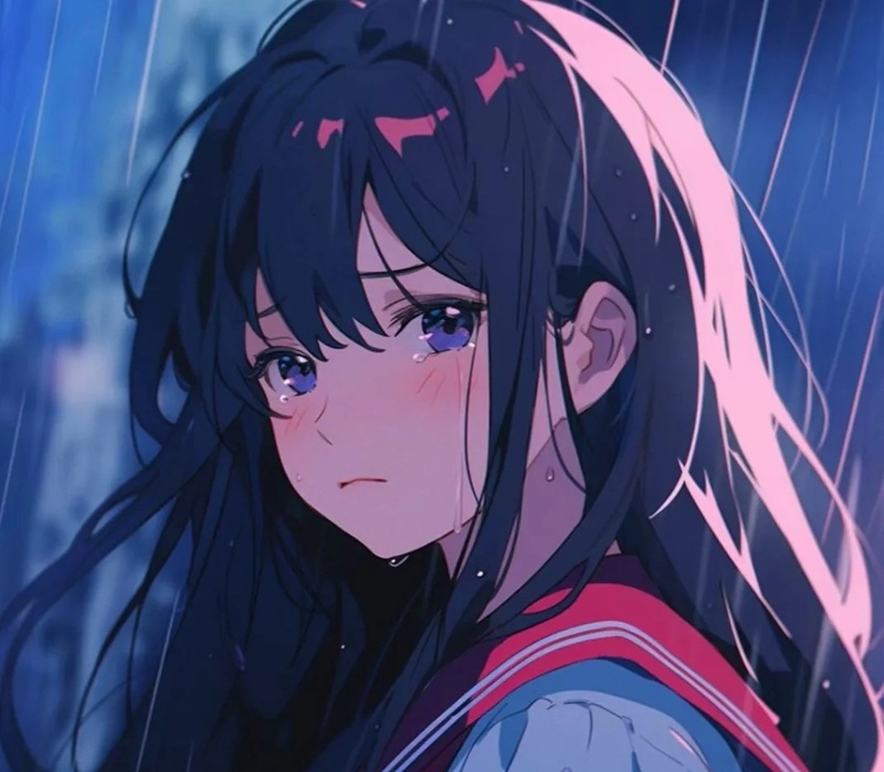 ảnh anime nữ buồn 16