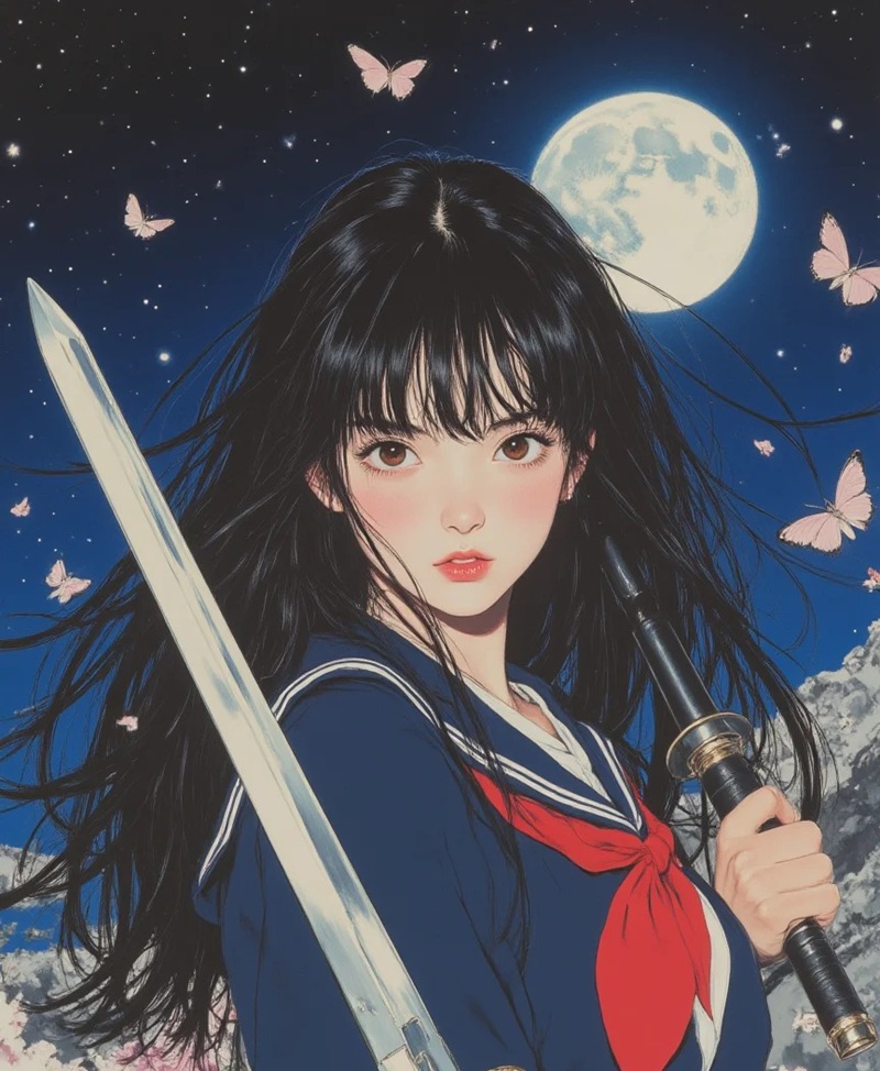 ảnh anime nữ cầm kiếm 16