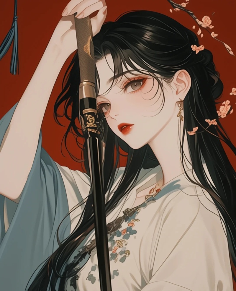 ảnh anime nữ cầm kiếm 35