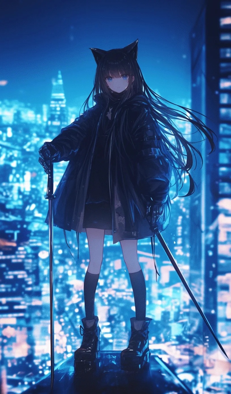 ảnh anime nữ cầm kiếm 39