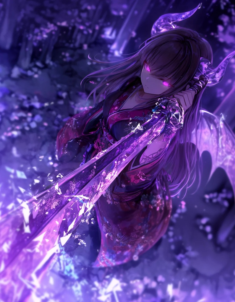 ảnh anime nữ cầm kiếm 4