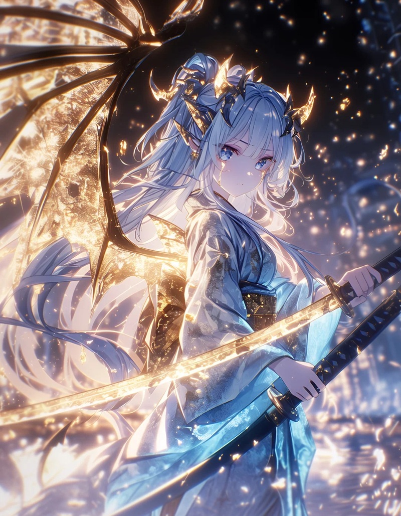 ảnh anime nữ cầm kiếm 5