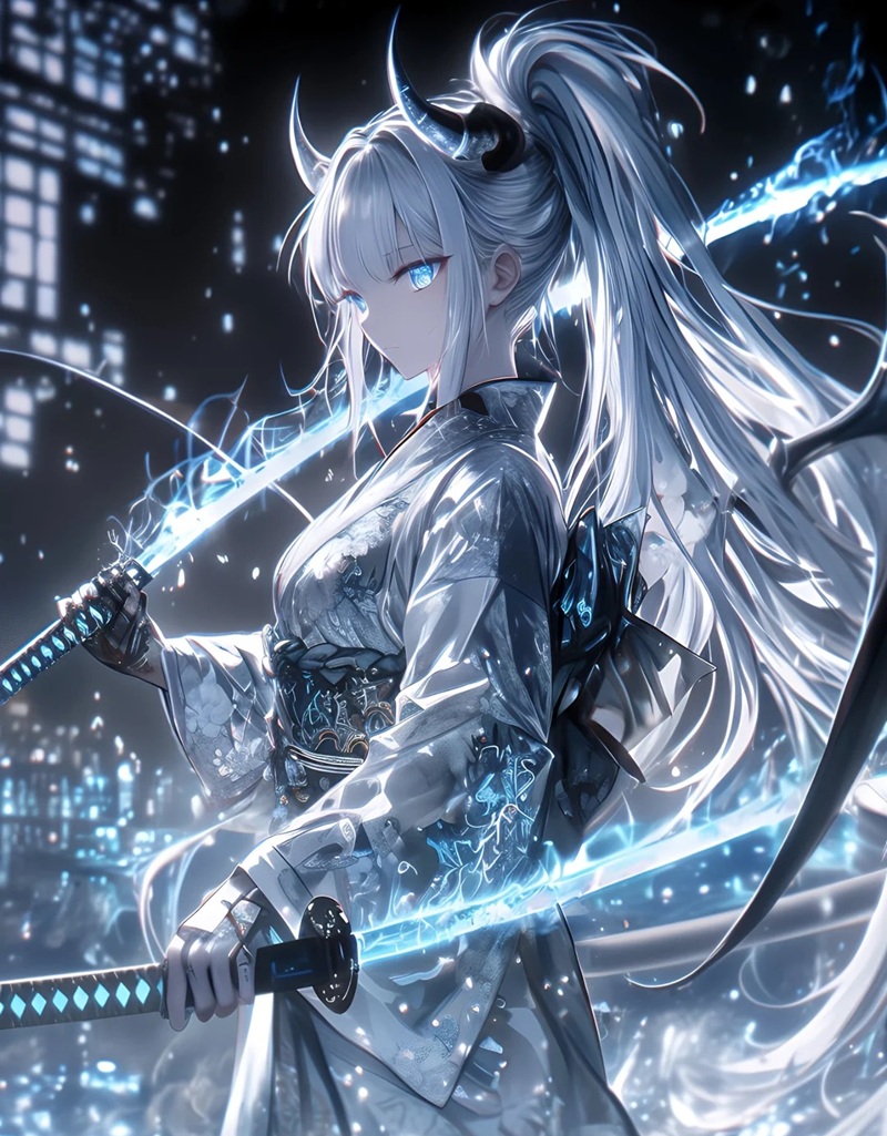 ảnh anime nữ cầm kiếm 7