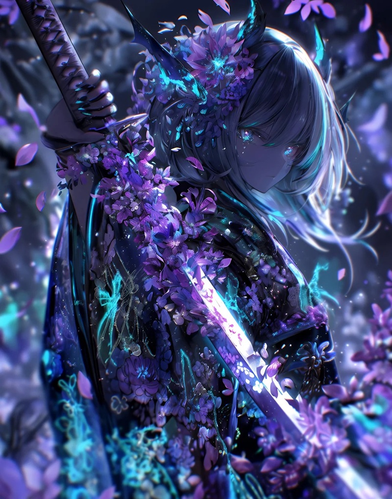 ảnh anime nữ cầm kiếm 9