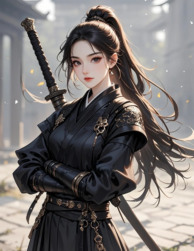 ảnh anime nữ cầm kiếm ngầu