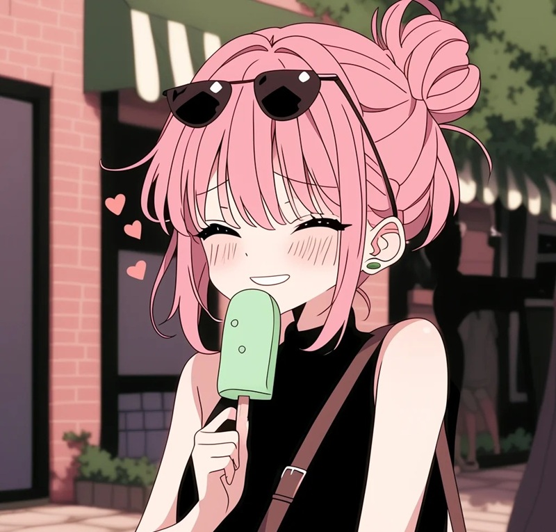 ảnh anime nữ tóc hồng 10
