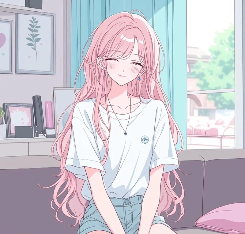ảnh anime nữ tóc hồng 11