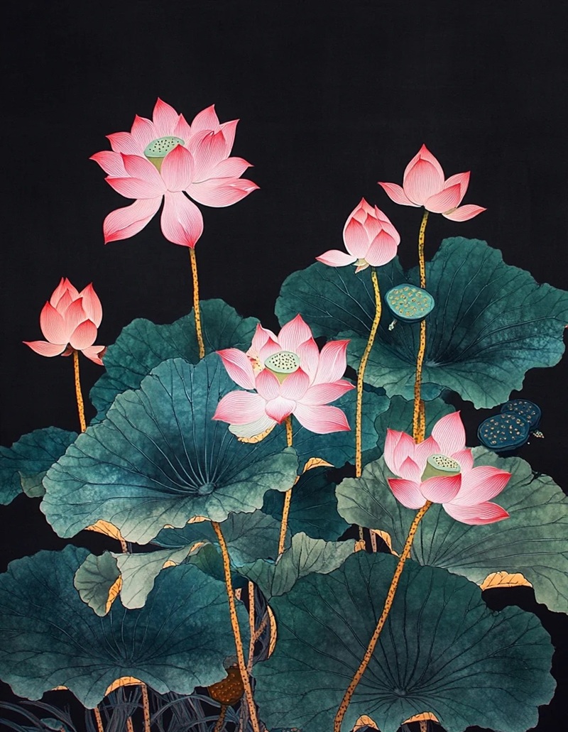 ảnh hoa sen nền đen 6