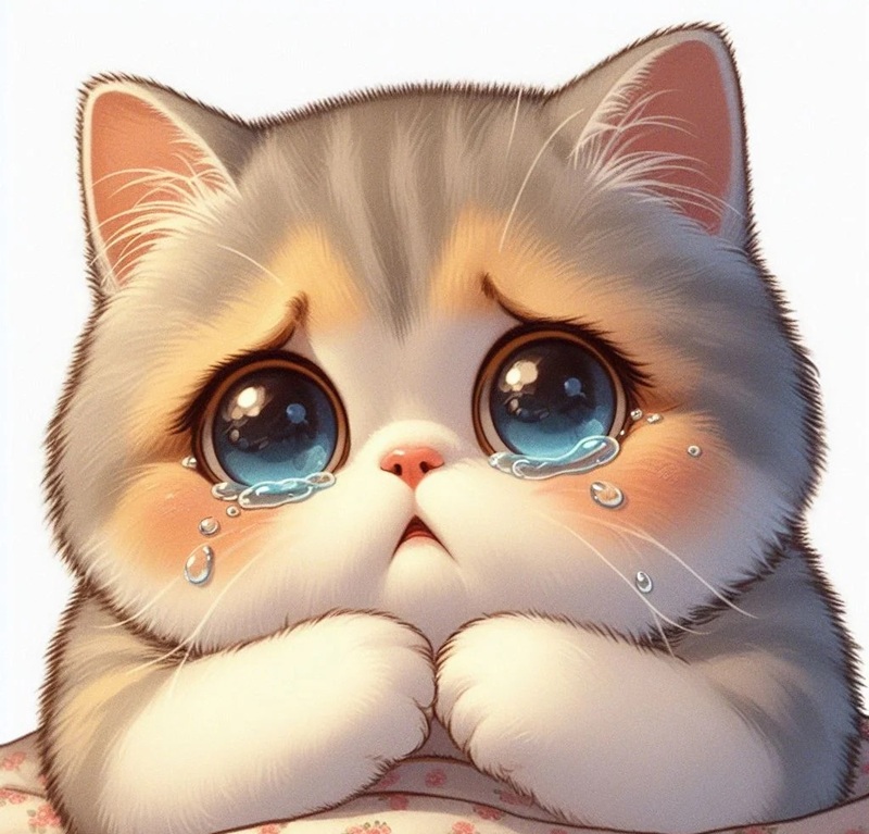 ảnh mèo cute buồn 11