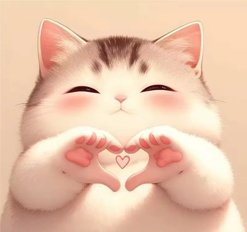 ảnh mèo cute có trái tim 11