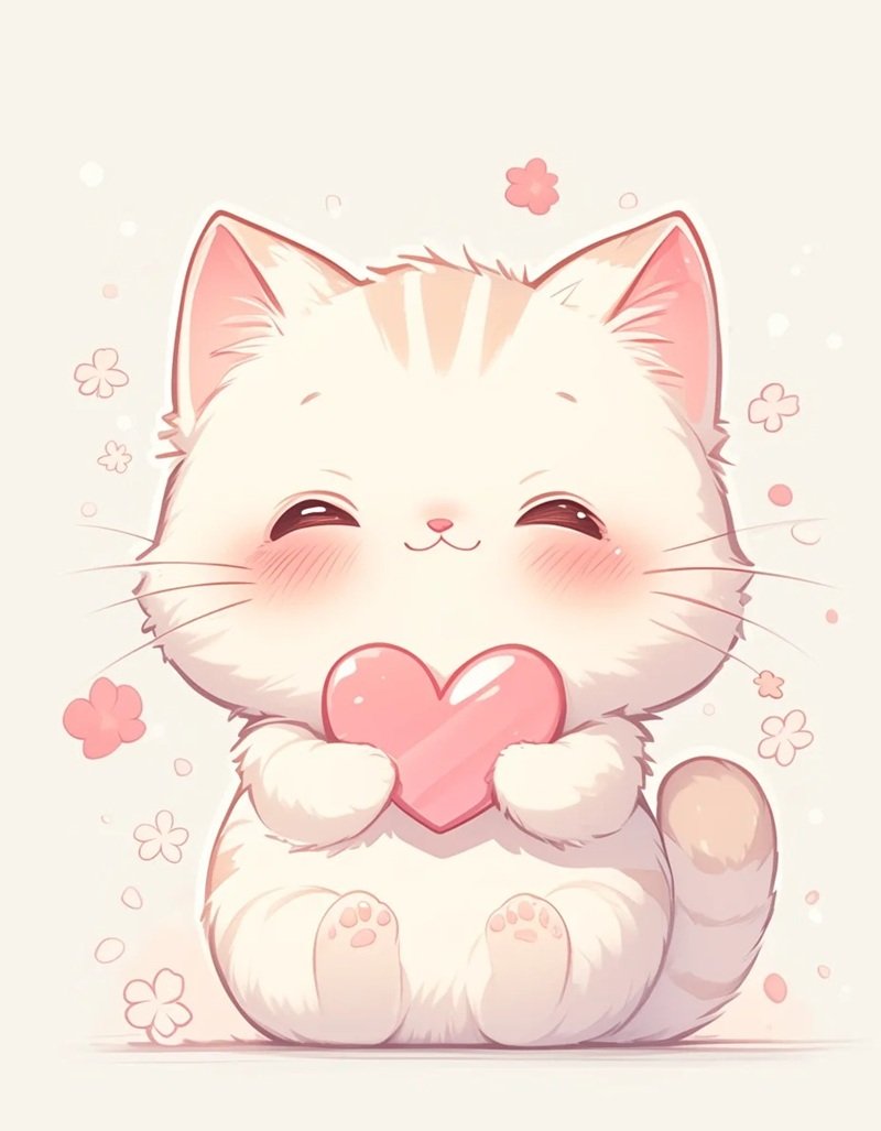 ảnh mèo cute có trái tim 2