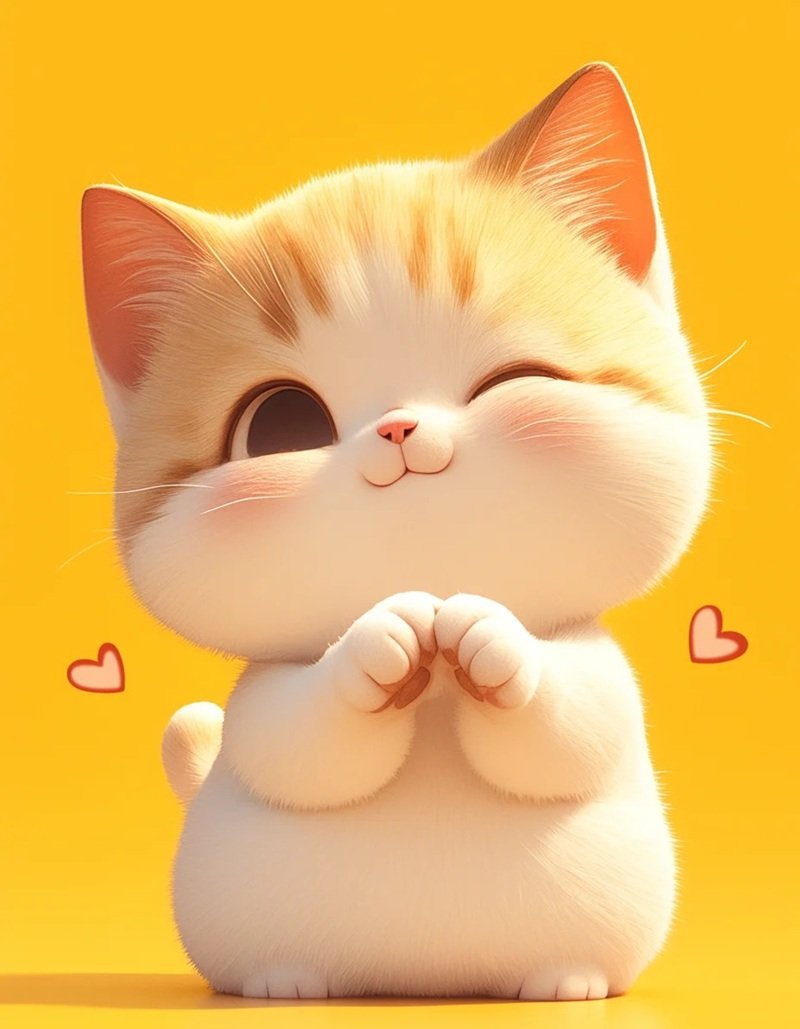 ảnh mèo cute có trái tim 3