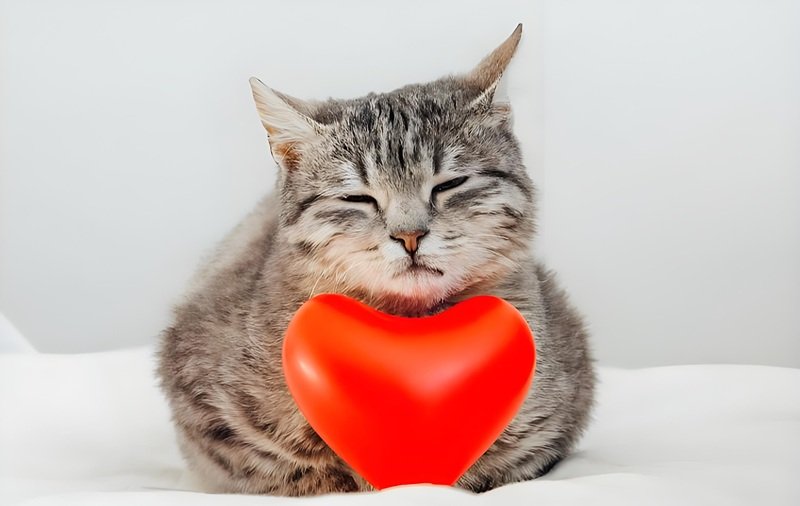 ảnh mèo cute có trái tim 30