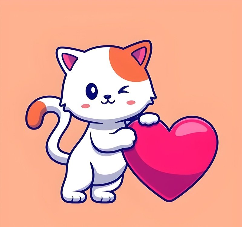 ảnh mèo cute có trái tim 32