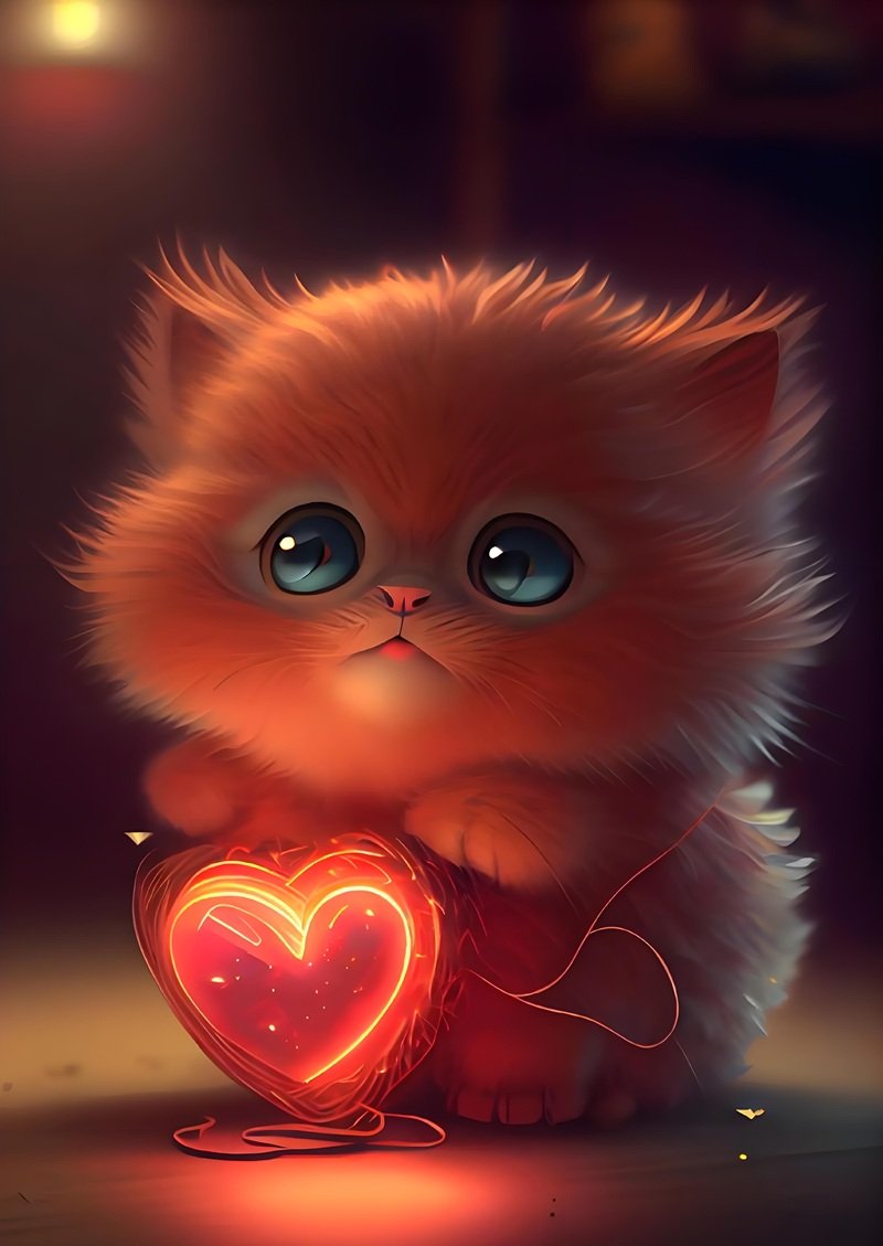 ảnh mèo cute có trái tim 34