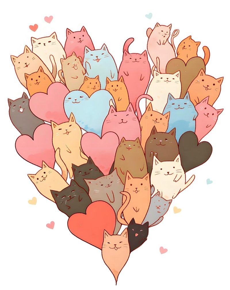 ảnh mèo cute có trái tim 36