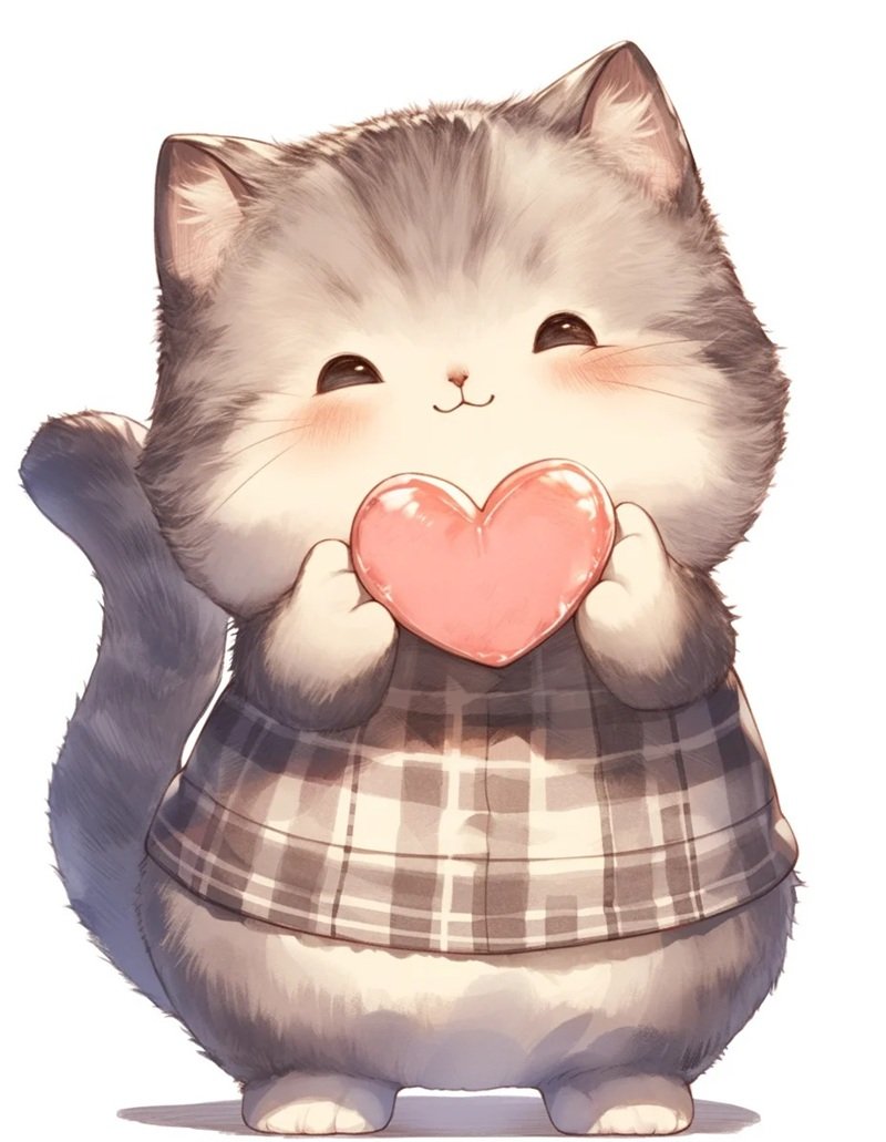 ảnh mèo cute có trái tim 4