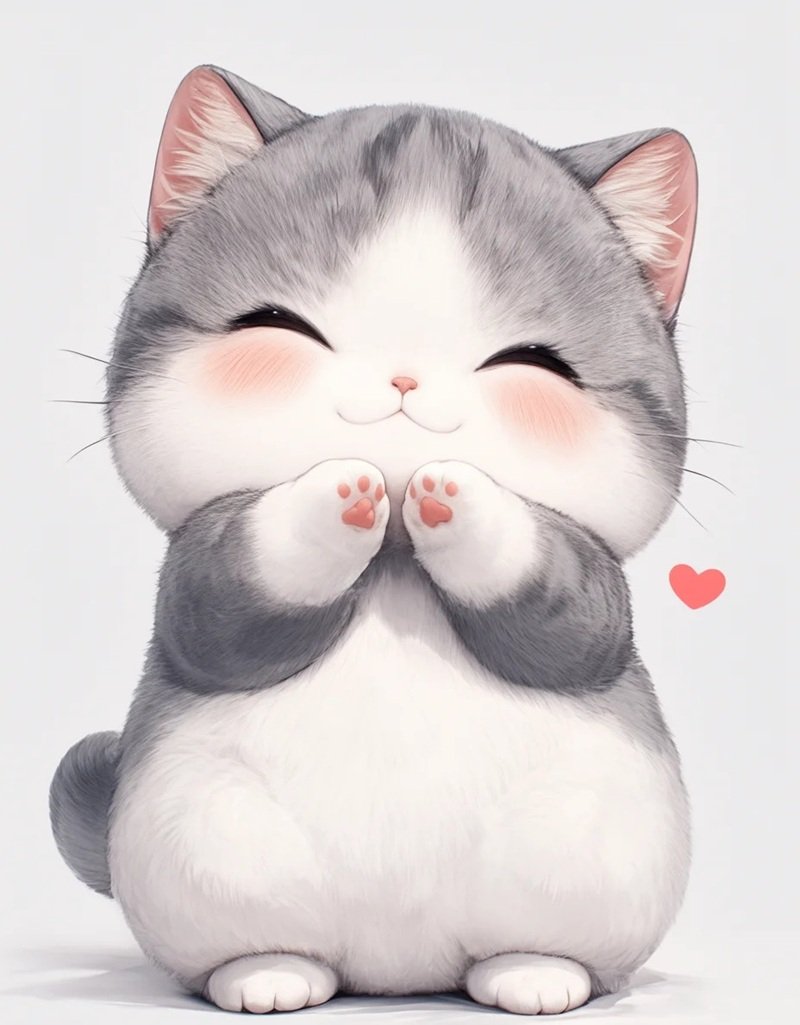 ảnh mèo cute có trái tim 5