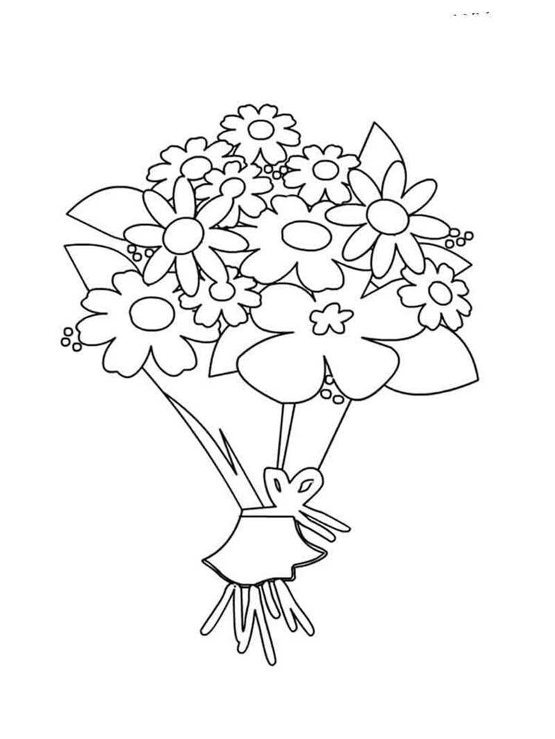 tranh tô màu bó hoa 12