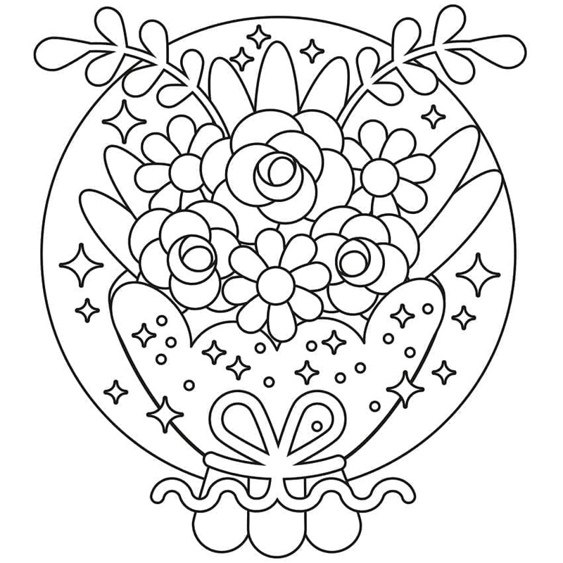 tranh tô màu bó hoa 13