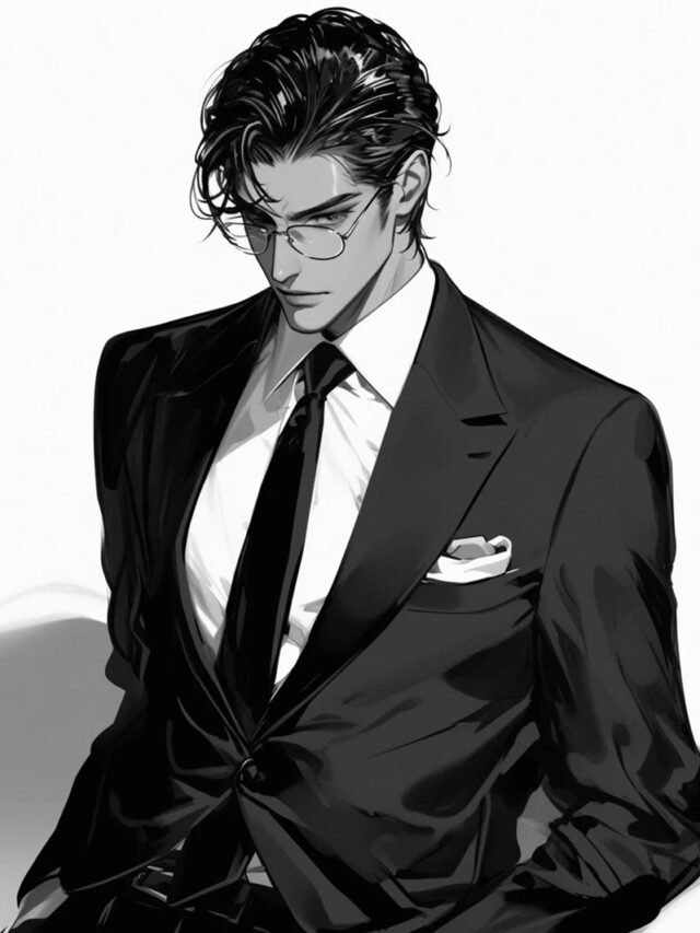 ảnh anime nam đen trắng 20