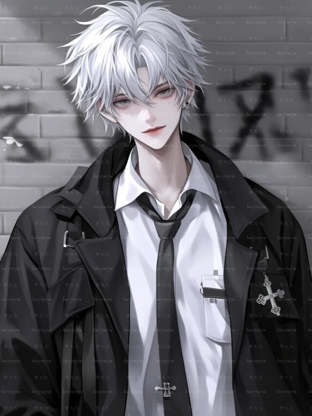 ảnh anime nam tóc trắng