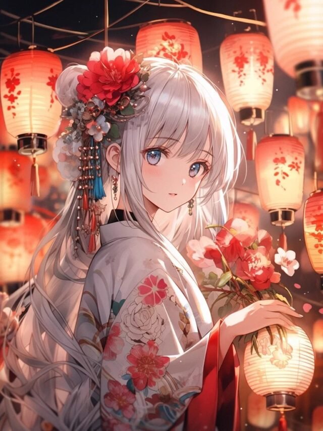 hình ảnh anime nữ mặc kimono 18