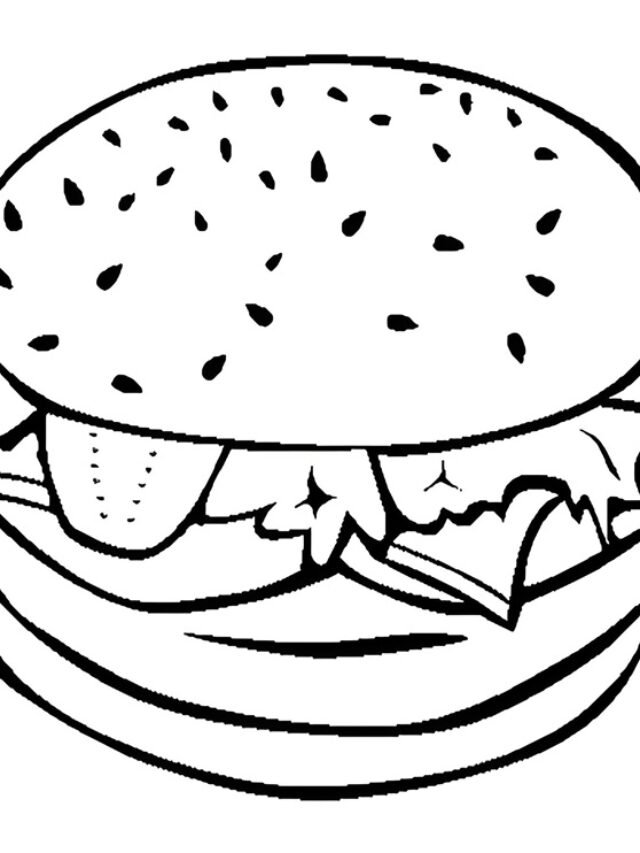 tranh tô màu hamburger