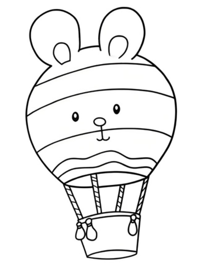 tranh tô màu khinh khí cầu