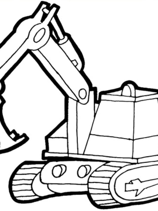 tranh tô màu máy xúc