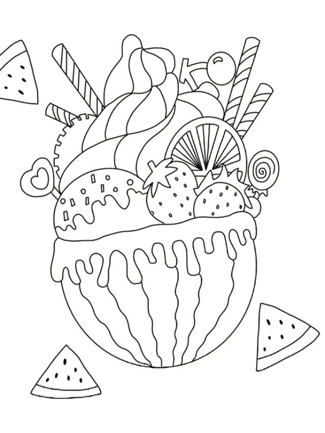 tranh tô màu quả dưa hấu