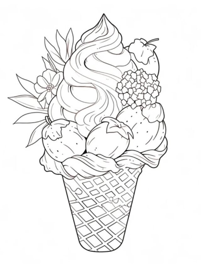 tranh tô màu que kem