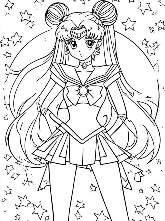 tranh tô màu thủy thủ mặt trăng