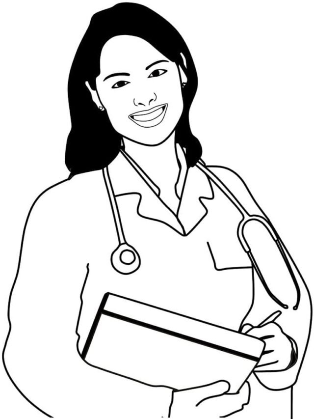 tranh tô màu bác sĩ