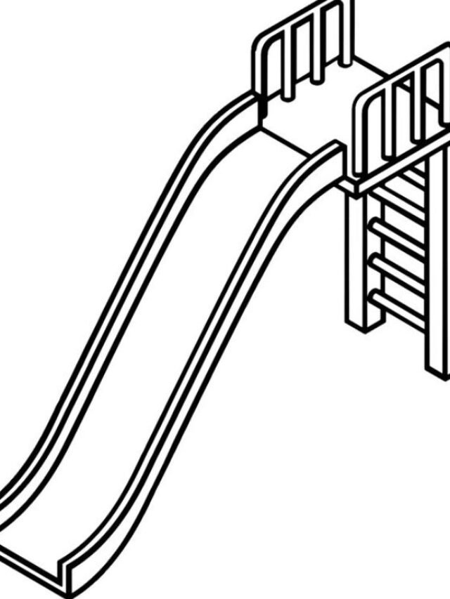 tranh tô màu cầu trượt