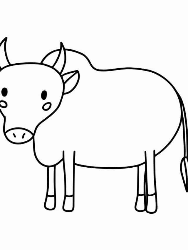 tranh tô màu con bò